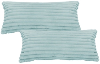 KEAYOO Bettwäsche Flauschiger Kunstfell-Streifen, 2 teilig, Plüsch Bettwäsche 135x200 cm für Winter Kissenbezug 80x80 cm