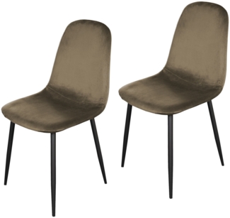 HTI-Living Savannah Braun Esszimmerstuhl Samt 2er Set