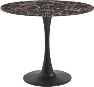 Esstisch BOCA 90 cm 90 cm Marmor Optik Schwarz-Gold