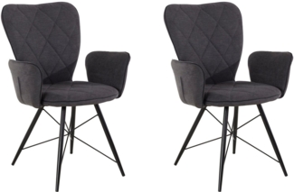 loft24 Esszimmerstuhl Vidal (Set, 2 St), Bezug aus Webstoff, Armlehnstuhl, Metallgestell
