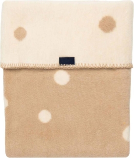 Babydecke aus 100% Baumwolle 75 x 100 mit Punkten Farbe: Beige