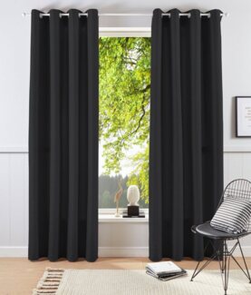 Bruno Banani Vorhang Lagan (2 St), Ösen, blickdicht, Polyester, 2-er Set, gewebt, Microfaser, versch. Größen, einfarbig, Bestseller