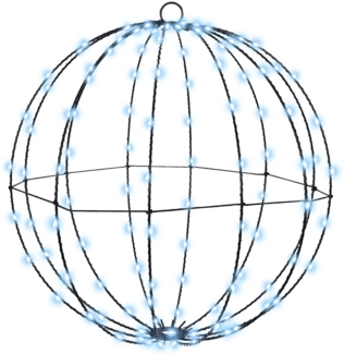 vidaXL Ball mit 160 LEDs Kaltweiß 50,5 x 50,5 x 52 cm Metall 42019115