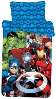 Marvel Avengers Bettbezug 140x200 cm & Kissenbezug 70x90 cm – Bettwäsche-Set mit Leuchteffekt