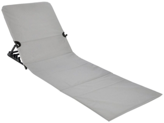 Spetebo Strandmatte klappbar mit Verstellbarer Rückenlehne - grau - Liegematte faltbar mit Tragegurt - Sonnenliege Gartenliege Sonnenmatte Liegematte für Garten Camping Picknick Reise Urlaub