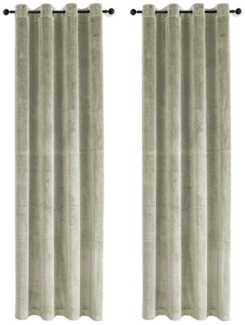 Haus und Deko Gardine Vorhang 2er Set Ösen Verdunkelung 140x245 cm Samt weich blickdicht, Ösen (2 St), Polyester