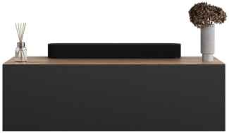 Planetmöbel Garderoben-Set Hängeschrank WEST 100 cm gold eiche / anthrazit, (Garderobenschrank, Wandgarderobe hängend oder stehend), in verschiedenen Farben