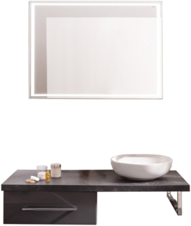 Fackelmann HYPE 3.0 Badmöbel Set 5-teilig, 120cm breit, Schwarz/Anthrazit, Keramik