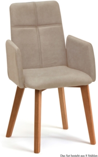 Armlehnstuhl (8er-Set) Dardana 52 x 92 x 60 Eiche geölt/Natur