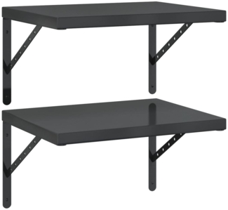 vidaXL Wandregale 2 Stk. 50x40 cm Schwarz Edelstahl 3214517