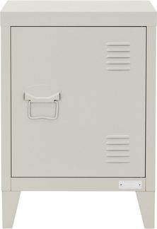 ML-DESIGN Nachttisch Nachtschrank Nachtkommode für Schlafzimmer Nachtkästchen Nachtkonsole, Hellgrau 40 x 30 x 58 cm aus Stahl Türgriff links Industriedesign Metall