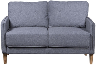 DRW Sofa, Polyester und Holz Gummi, grau, 131 x 75 x 86 cm