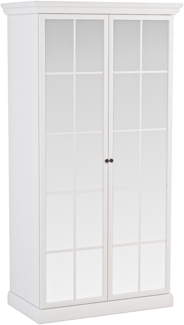 AX LIVING Kleiderschrank mit Spiegel „Levantos S2DL“ – 102,5 cm Weiß Opal