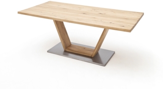 Esstisch Greta II - Balkeneiche massiv, geteilte Platte, 220x100 cm