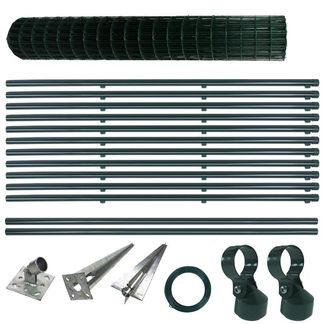 Schweißgitterzaun Komplettset 1,5 x 25m Zaunset Gartenzaun Einschlaghülsen Zaun