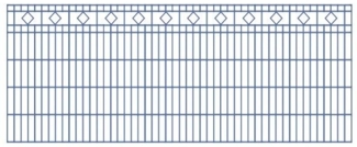 Schmuckzaun / Doppelstabmattenzaun Diamant / Raute Komplett-Set mit Abdeckleisten / Anthrazit / 141cm hoch / 17,5m lang