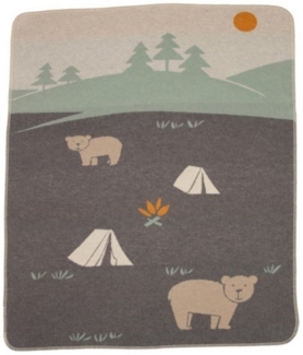 FUSSENEGGER Babydecke Camping grau 70/90cm