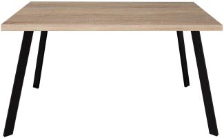 Esstisch rechteckig Ediva 1 180 x 90 x 75 Esszimmertisch Schwarz/Eiche Sägerau 13868-180