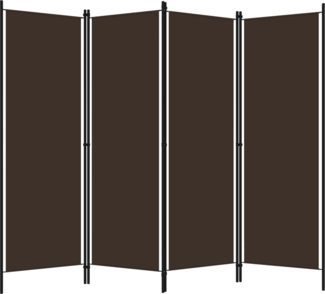 vidaXL 4-tlg. Raumteiler Braun 200x180 cm 320720