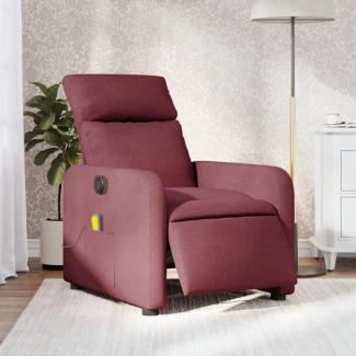 vidaXL Massagesessel Elektrisch Weinrot Stoff 3206693