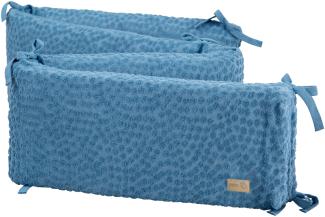 roba Baby Nestchen Seashells Indigo für Babybetten 60 x 120 cm bis 70 x 140 cm - Bio-Baumwolle - Zertifiziert nach Organic Content Standard (OCS) & Oeko Tex Standard 100 - Blau