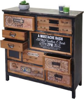 Apotheker-Schrank HWC-A43, Kommode, Tanne Holz massiv Vintage Shabby-Look 90x90x32cm