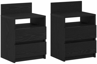 vidaXL Nachttische 2 Stk. mit 2 Schubladen Schwarz 40x33x60 cm 858563