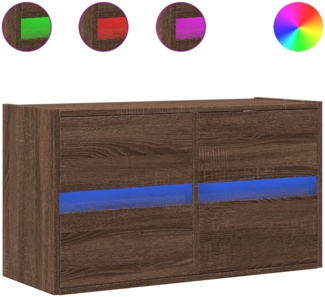 vidaXL TV-Wandschrank mit LED-Beleuchtung Braun Eiche-Optik 80x31x45cm 852291