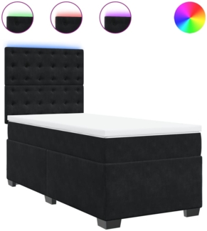 vidaXL Boxspringbett mit Matratze Schwarz 80x200 cm Samt 3293076