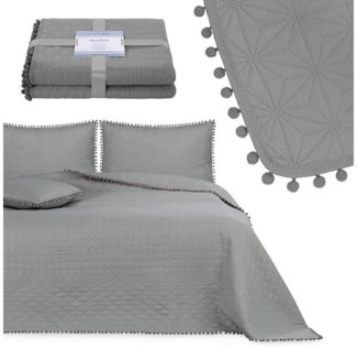 texpot Tagesdecke Wohndecke Pompons und Steppung Wendefunktion