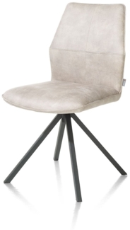 Stuhl Franky, Leder, Mikrofaser, Grau, 49 x 91 x 64 cm