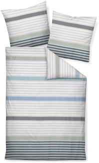 Janine J.D. Mako-Satin Bettwäsche 200x200 Streifen grün aqua blau petrol 87042-06