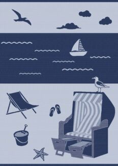 ROSS Geschirrtuch, maritim, Strandidylle mit Strandkorb