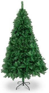 autolock Künstlicher Weihnachtsbaum 6 Fuß unbeleuchteter Weihnachtsbaum, 650 Zweigspitzen, Metallständer, für Büro, Zuhause, Geschäft, Party, Feiertagsdekoration, Grün