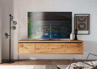 TV Board zum hängen 215x44cm "Bergamo" Wildeiche geölt WZ-0159
