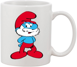 Blondie & Brownie Tasse Papa Schlumpf Schlumpfine Schlaubi Cartoon Schlümpfe, Keramik, Spülmaschinenfest