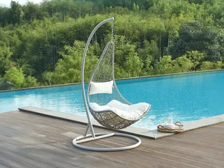 Vente-unique - OROSI Gartenmöbel zum Entspannen Harz Grau - B 105 cm x H 197 cm x L 105 cm