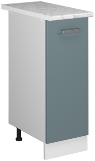 Unterschrank R-Line Blau-Grau 30 cm mit Tür, mit Arbeitsplatte Vicco