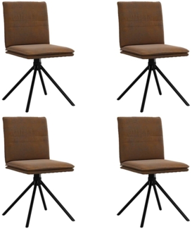 vidaXL Esszimmerstühle 4 Stk. Braun Kunstleder in Wildleder-Optik 3315378