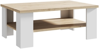 Couchtisch >Chelles< in Weiß matt - 107x42,8x67cm (BxHxT)