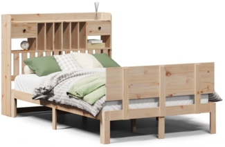 vidaXL Massivholzbett mit Regal ohne Matratze 135x190 cm Kiefer 3322682