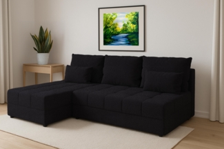 AX LIVING Ecksofa Klein mit Schlaffunktion Dolceo Graphit Steppung 206