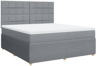 vidaXL Boxspringbett mit Matratze Hellgrau 180x200 cm Stoff 3292135