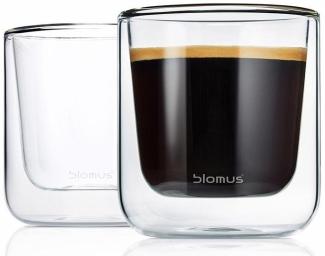 Blomus Nero Kaffeegläser-Set, 2-tlg, Thermo-Kaffeegläser, Kaffeebecher, Glas, Becher, 200 ml, 63653