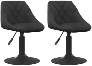vidaXL Esszimmerstühle 2 Stk. Drehbar Schwarz Samt 335324