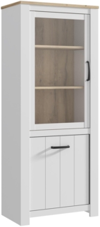 Vitrine >Chelles< in Weiß matt - 77x185,3x42,2cm (BxHxT)