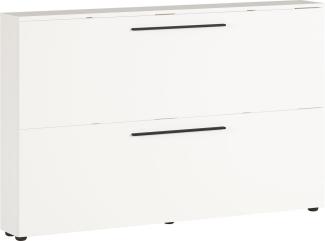 Germania Schuhschrank 2576-84 GW-Utah, in Weiß, mit Platz für 12 Paar Schuhe, geringe Tiefe, ideal für schmale Flure, 140 x 85 x 19 cm (BxHxT)