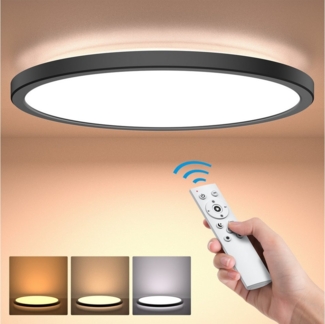 Auralum LED Deckenleuchte 24W WiFi Smart RGB LED Deckenlampe Dimmbar Wohnzimmer Lampe, Mit Fernbedienung Farbtemperatur Stufenlos Einstellbar, Ø 30cm