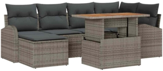 vidaXL Garten-Sofa-Set mit Kissen 7 pcs Grau 3349607