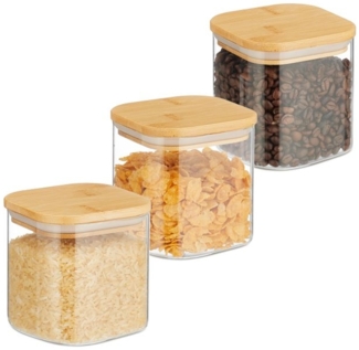 3er Set Vorratsgläser mit Deckel 600 ml 10043243